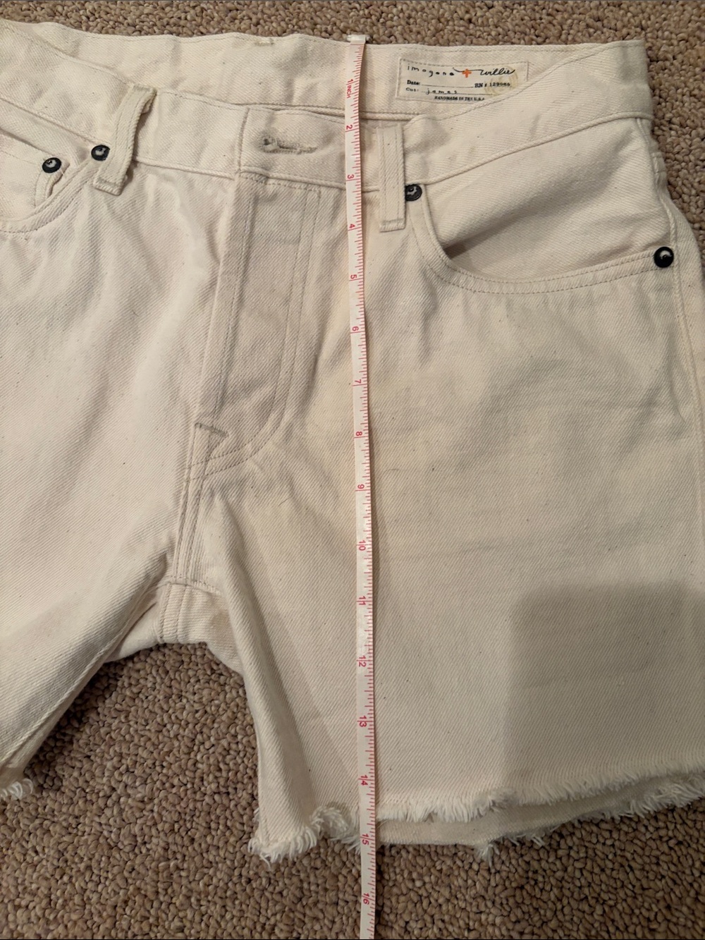 imogene + willie Cream Raw-Hem Denim Shorts - Picture 7 of 7